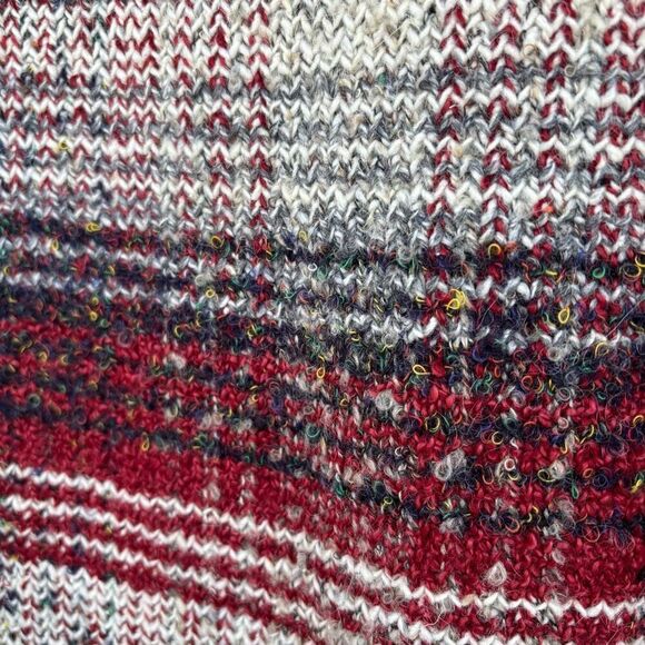 Christina Hope Vintage Red White Black Plaid Wool Blend Cardigan Sweater Medium - Picture 10 of 10